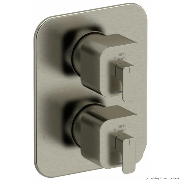 Premium 6-Function Thermostatic Valve Trim – Equinox Brushed Nickel TEQ46BN by RIOBEL