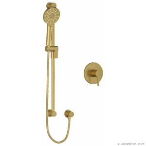 Luxury Brushed Gold Shower Faucet by RIOBEL - Pressure-Balanced RUTM54BG-EX