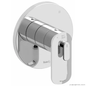Chrome 3-Way Thermostatic Valve Trim - Riobel Pro TEV95C