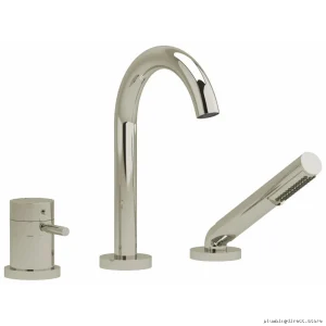 3-Hole Deck Mount Tub Filler Polished Nickel RIOBEL Series - Riu