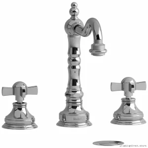 RIOBEL RT08XC Chrome Retro Bathroom Faucet - Widespread Design, Vintage Style