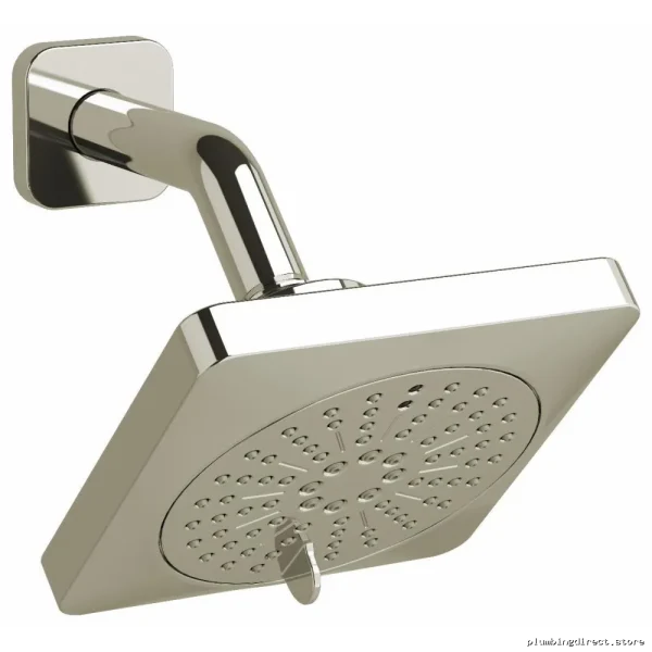 RioBel Salome Square Dual-Function Showerhead w/Arm & Polished Nickel Finish