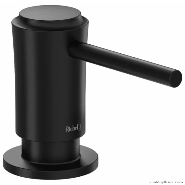RIOBEL SD9BK Modern Black Stainless Steel Soap Dispenser for Bathroom