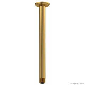 RIOBEL Ceiling-Mounted Shower Arm with Round Escutcheon - Brushed Gold Finish, Luxury Bathroom Fixture