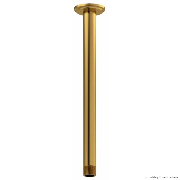 RIOBEL Ceiling-Mounted Shower Arm with Round Escutcheon - Brushed Gold Finish, Luxury Bathroom Fixture