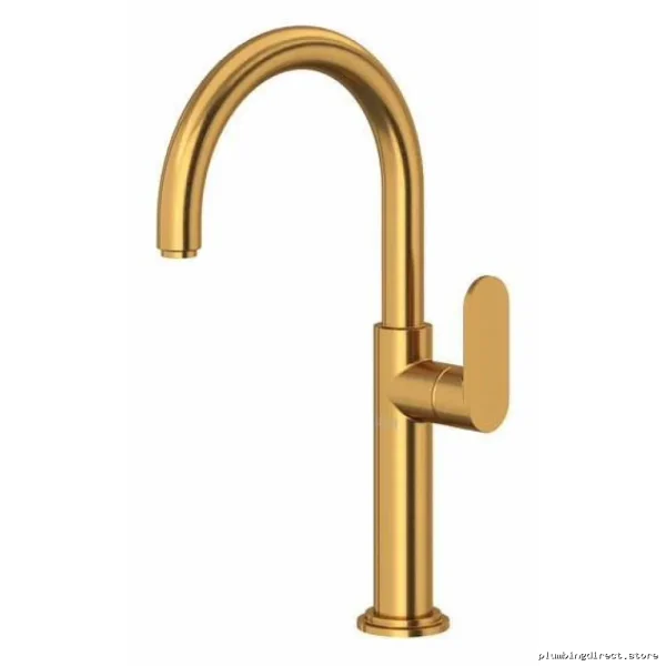 Vessel Sink Faucet Single Hole Lever Handle 1.2 GPM Brushed Gold Bathroom Faucets RIOBEL