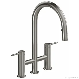 RIOBEL Stainless Steel Pull Down Kitchen Faucet AZ400SS with Sprayer