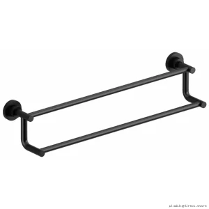RIOBEL Star 24 Black Double Towel Holder - Model ST6BK