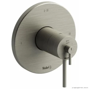3-in-1 Thermostatic Valve Trim, Brushed Nickel Finish for Shower Faucets - RIOBEL TCSTM23BN