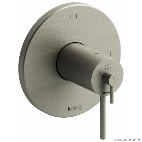 3-in-1 Thermostatic Valve Trim, Brushed Nickel Finish for Shower Faucets - RIOBEL TCSTM23BN