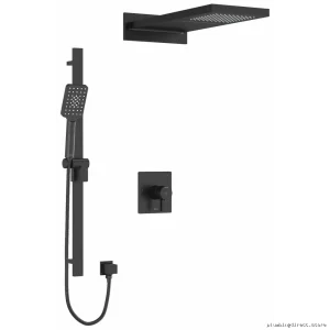 Temperature-Controlled Shower Faucet with PEX Quick-Connect - Black KIT2745PXTQBK-SPEX RIOBEL