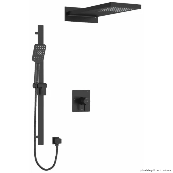 Temperature-Controlled Shower Faucet with PEX Quick-Connect - Black KIT2745PXTQBK-SPEX RIOBEL