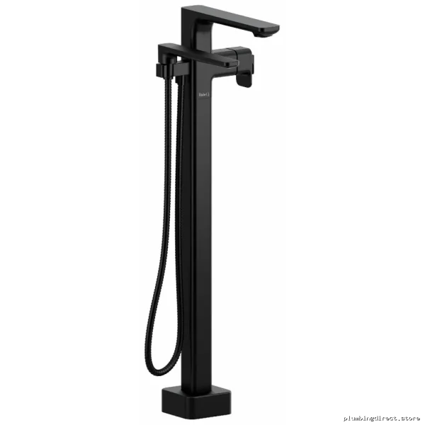 Black Equinox Single Hole Floor Mount Tub Filler Trim - TEQ39BK RIOBEL