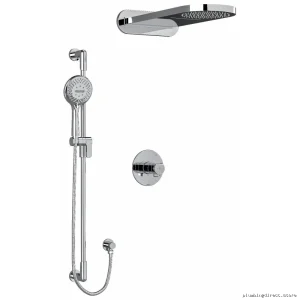 Thermostatic Parabola Shower Faucet with Pex Hose Connector - Chrome Kit Model KIT2745PBC-EX by RIOBEL