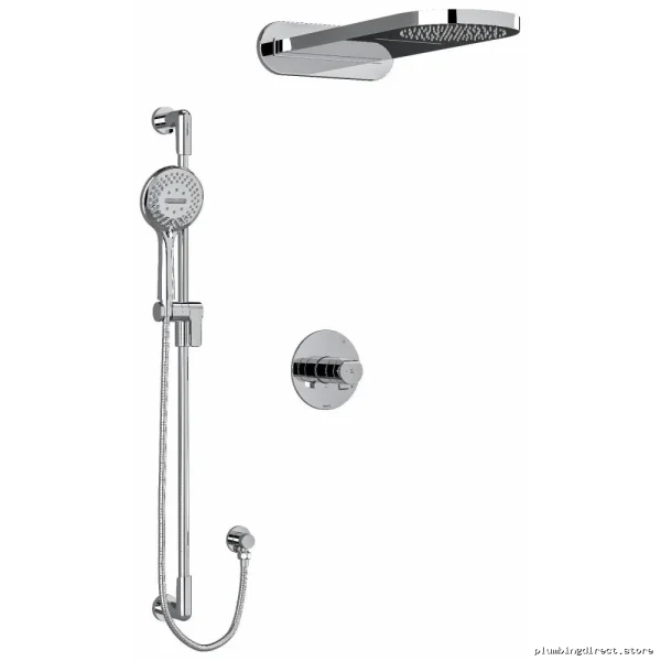Thermostatic Parabola Shower Faucet with Pex Hose Connector - Chrome Kit Model KIT2745PBC-EX by RIOBEL