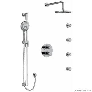 RioBel Thermostatic Shower Faucet with Chrome Ceiling Arm Kit