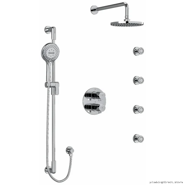 RioBel Thermostatic Shower Faucet with Chrome Ceiling Arm Kit