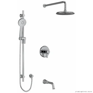 Thermostatic Shower Faucet Kit with Ceiling Arm in Chrome Finish RIOBEL