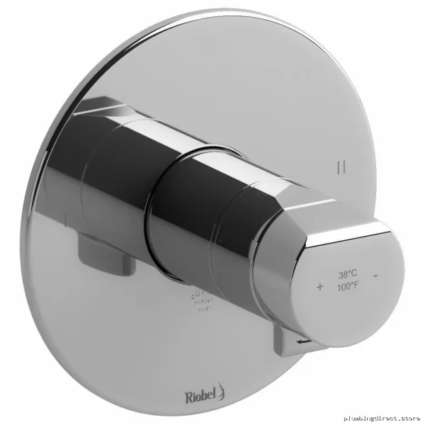 RIOBEL Chrome Thermostatic Shower Valve Trim - 2-Function Parabola Model