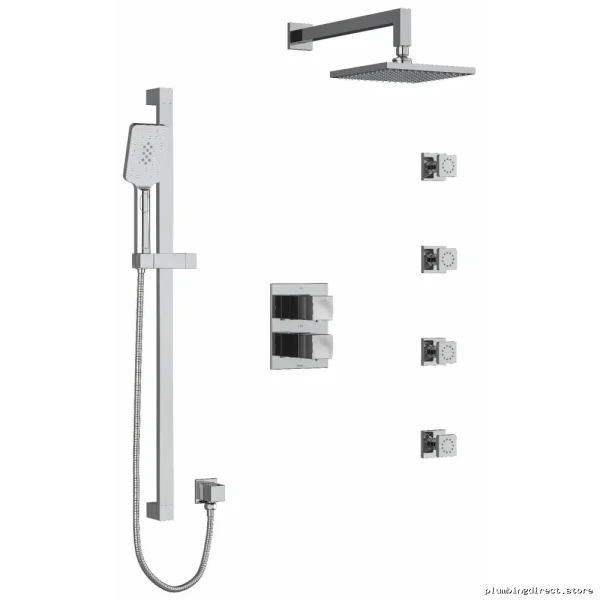 RioBel Reflet Thermostatic Shower Faucet Chrome Finish Ceiling-Mounted Arm Kit KIT