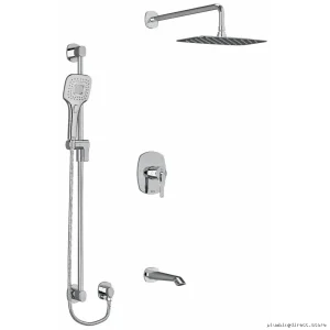 RioBel Venty Thermostatic Tub/Shower Faucet: PEX-Compatible Chrome Kit KIT1345VYC