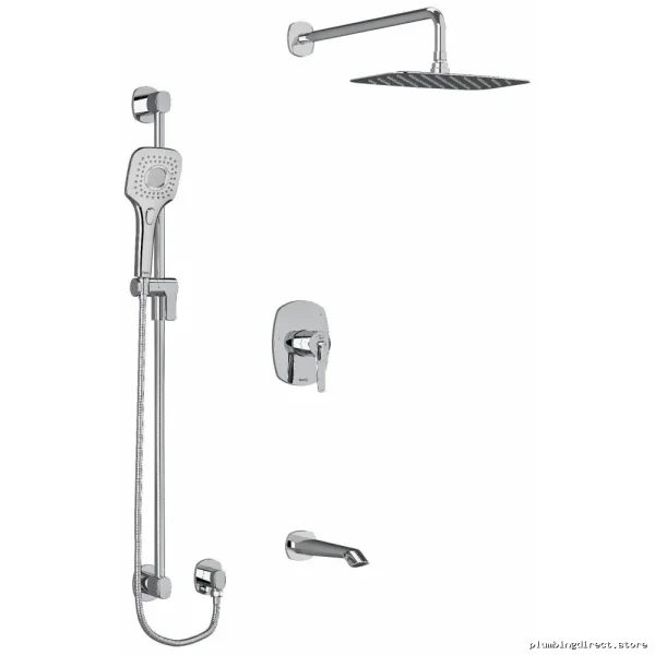 RioBel Venty Thermostatic Tub/Shower Faucet: PEX-Compatible Chrome Kit KIT1345VYC