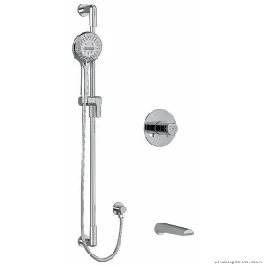 RIOBEL Chrome Parabola Shower Faucet Trim Kit TKIT1244PBC for Bathtubs