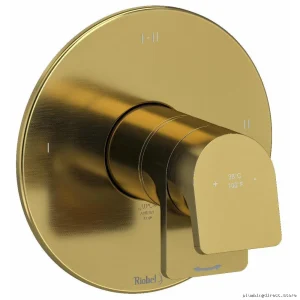 RIOBEL TOD23BG 3-in-1 Thermostatic Shower Valve Trim in Brushed Gold