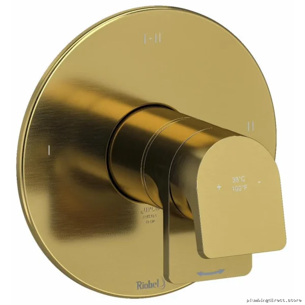 RIOBEL TOD23BG 3-in-1 Thermostatic Shower Valve Trim in Brushed Gold