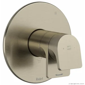 RioBel TOD47BN Brushed Nickel Thermostatic Valve Trim - 3-Function Shower Control