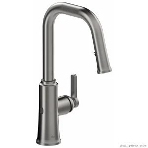 RIOBEL Stainless Steel Touchless Pull-Down Kitchen Faucet with U-Spout