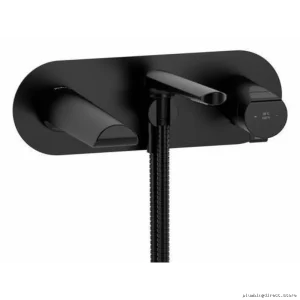 Black Wall-Mounted Parabola Tub Faucet Trim - RIOBEL TPB21BK