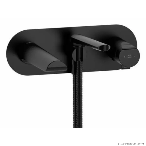 Black Wall-Mounted Parabola Tub Faucet Trim - RIOBEL TPB21BK