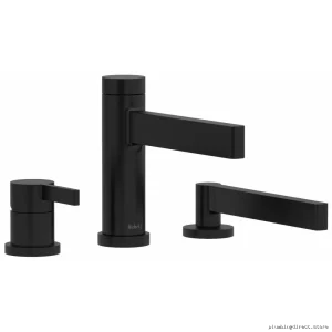 RIOBEL TPX10BK Paradox 3-Hole Deck-Mount Tub Filler with Hand Shower Trim - Black