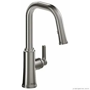 RIOBEL Trattoria Kitchen Faucet - Pull-Down Spray Head, U-Spout Design, Stainless Steel Construction | TTSQ101SS