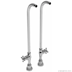 30 Chrome Floor-Mounted Riser Set with Stop Valves - TU44C by RIOBEL