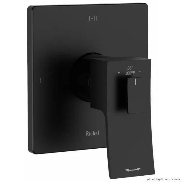 Zendo 3-in-1 Thermostatic Shower Valve Trim (Black) - Model TZOTQ23BK by RIOBEL