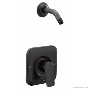 Riozn Temperature-Controlled MattBlack ShowerTrim NoHead Kit
