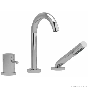 Riu 3-Hole Deck-Mount Tub Filler - Chrome Finish RU19C | RIOBEL