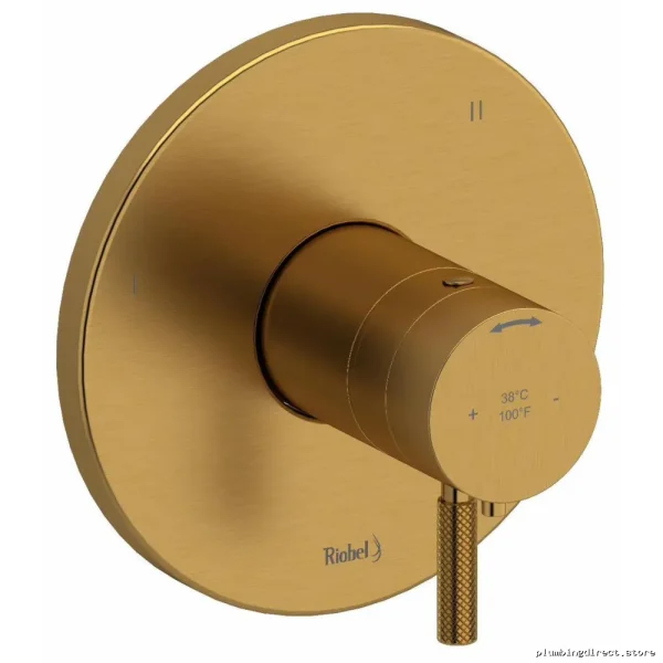 Riu Brushed Gold 3-Function Thermostatic Valve Trim -TRUTM47KNBG RIOBEL