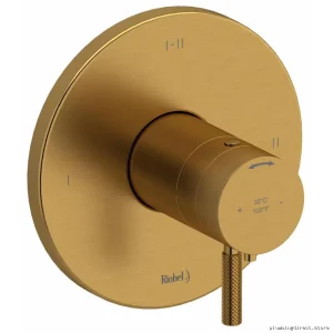 Riu Brushed Gold Thermostatic Shower Valve Trim with 3 Functions