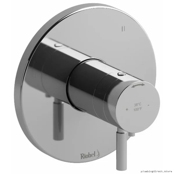 riu triple function thermostatic shower valve trim chrome finish adjustable temperature control