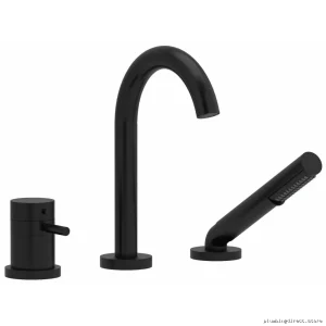 Riu Modern 3-Hole Deck Mount Tub Faucet - Black Finish
