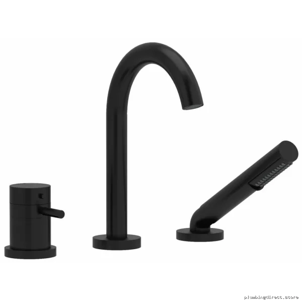 Riu Modern 3-Hole Deck Mount Tub Faucet - Black Finish