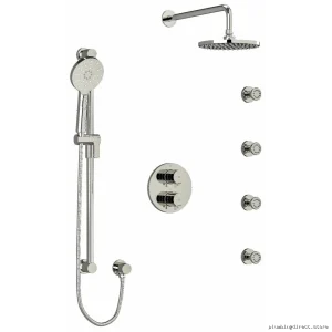 Riu Polished Nickel Thermostatic Shower Set with Ceiling Mount