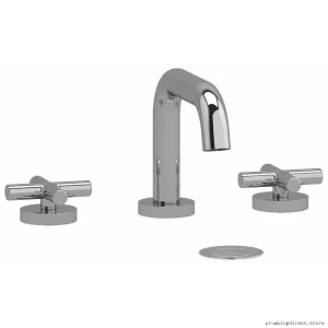Riu Widespread Bathroom Faucet - U-Spout Cross Handle Design, Low Flow 1.2 GPM Chrome Finish - RUSQ08+C RIOBEL