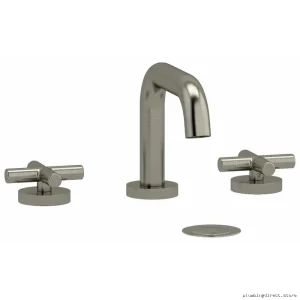Riu Widespread Bathroom Faucet with U-Spout & Cross Handles - 1.2 GPM Low Flow Brushed Nickel
