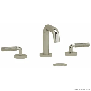 Riu Widespread U-Spout Faucet with Knurled Lever Handle - 1.2 GPM Low Flow Polished Nickel