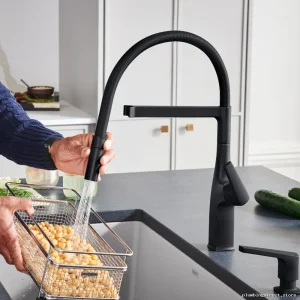 Rivana 443019 Blanco Semi-Pro Kitchen Faucet – Pull-Down Spray, Matte Black Finish