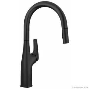 Matte Black Pull-Down Sprayer Kitchen Faucet | Rivanna Model